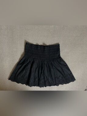 GAP Cottagecore Boho Beach Summer Smocked Waist Flowy Mini Skirt Eyelet Festival